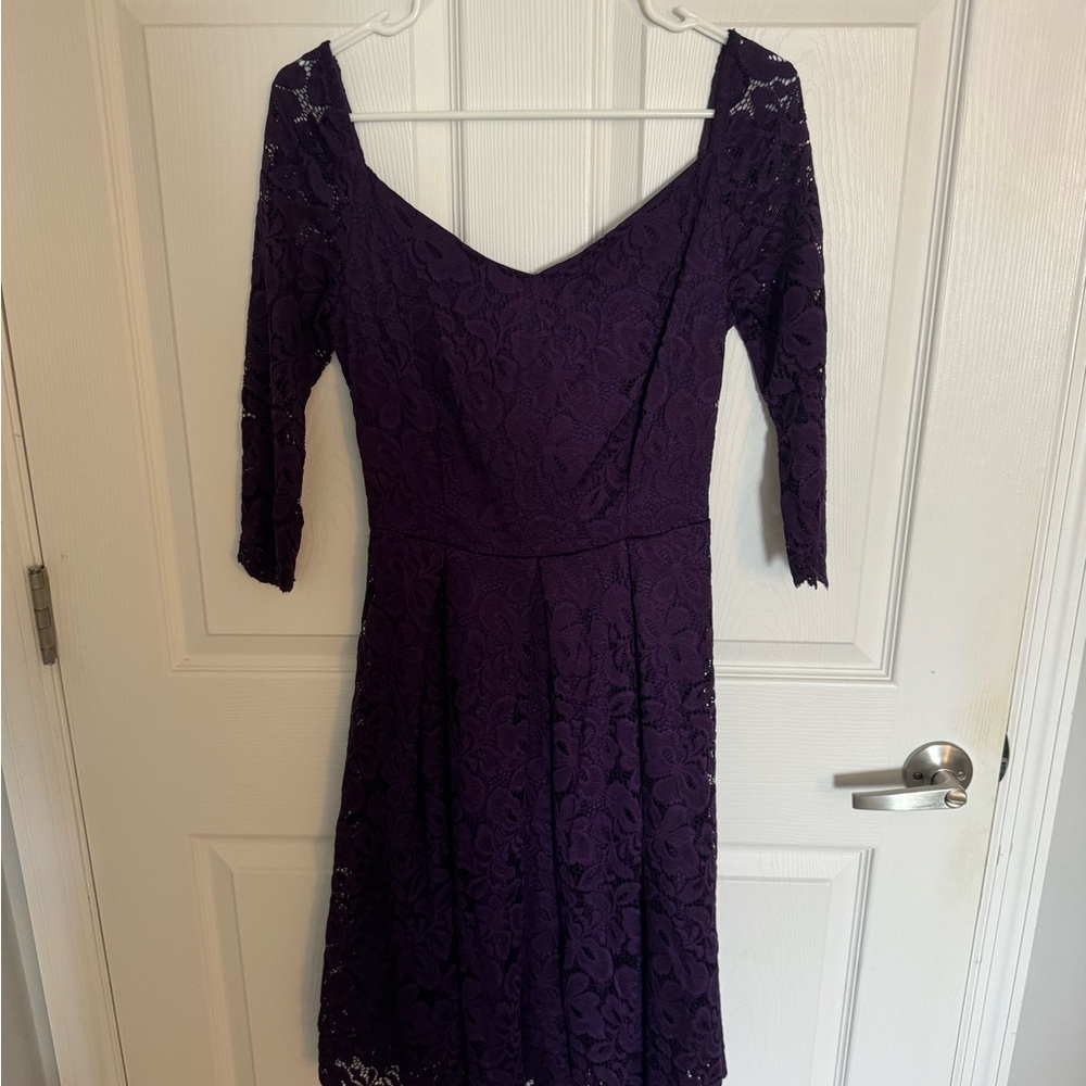 Elegant Purple Lace Dress